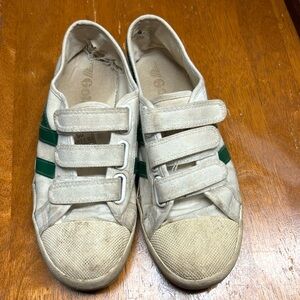 Green and White Coaster Gola Velcro Sneakers